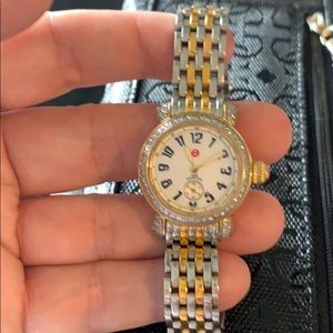 Two-tone diamond & Mother of Pearl watch